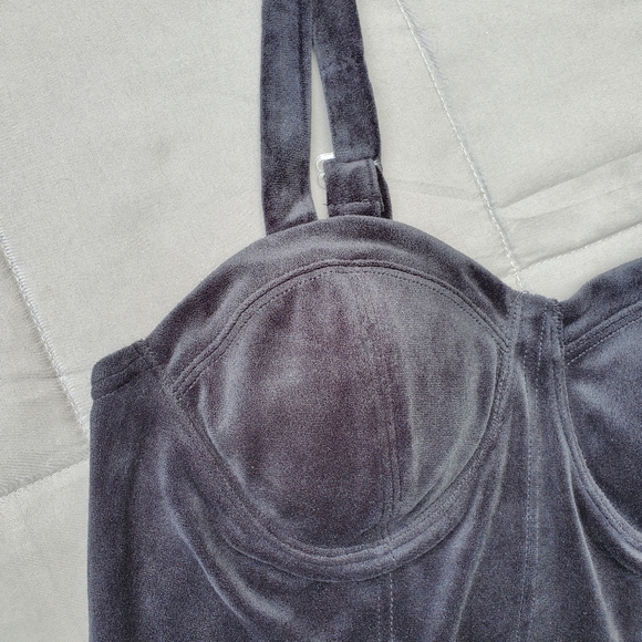 No Boundaries Velour Crop Top L - Picture 2 of 7